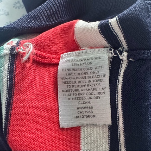 Halogen Womens Striped Short Sleeve Sweater - Picture 6 of 6